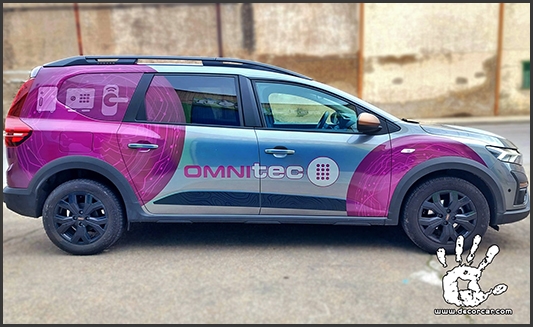 Diseño y rotulación semi wrap vehículo comercial