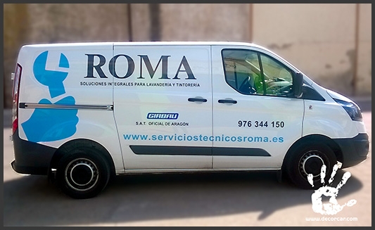 Diseño y rotulación de vehículo comercial Roma